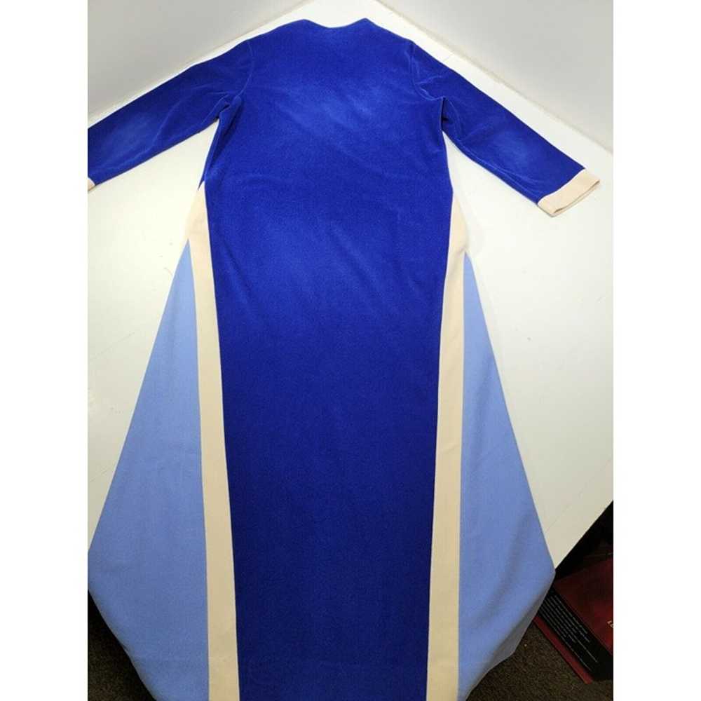 VTG VANITY FAIR BLUE MOD Striped Velour Robe Caft… - image 7