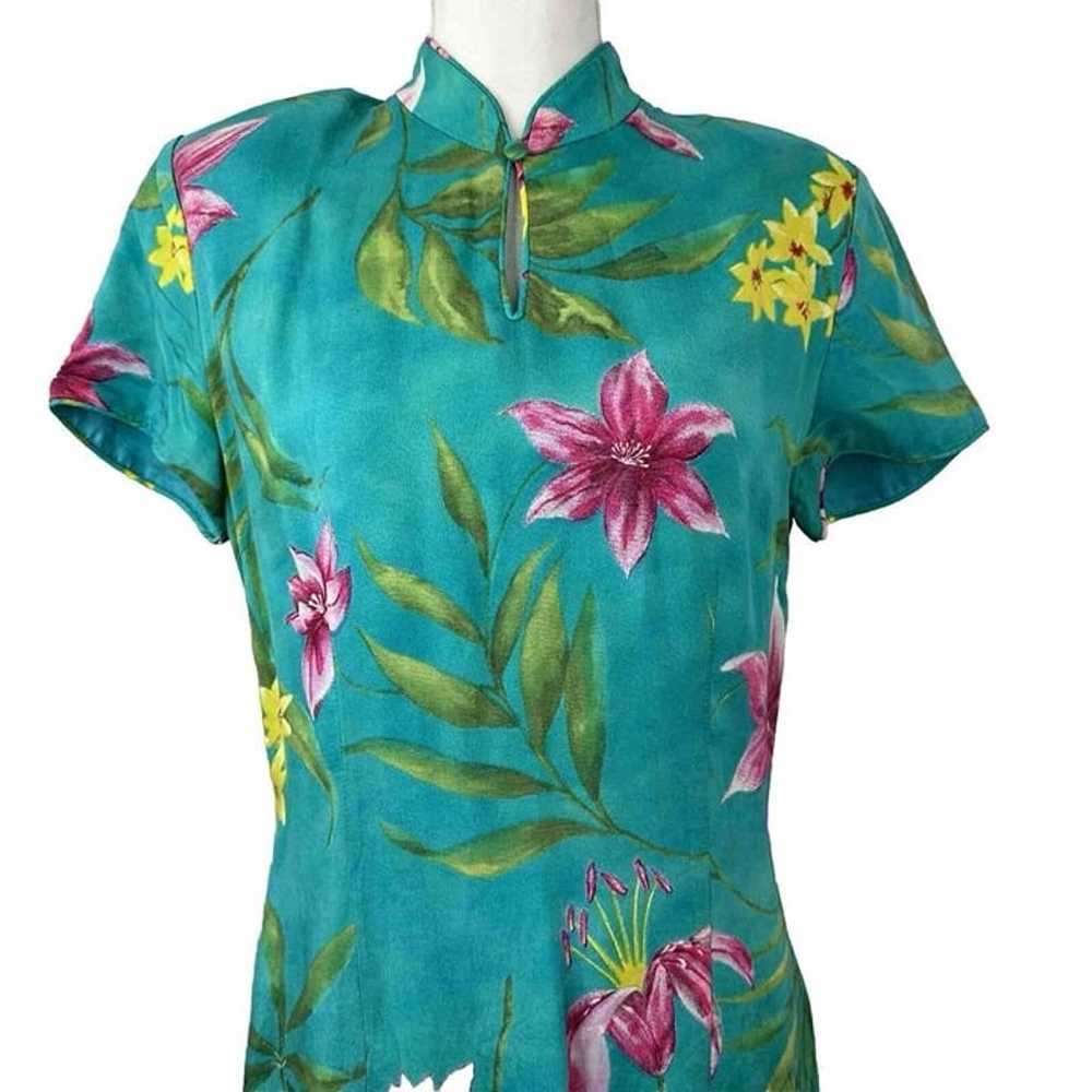 Vtg David Warren New York Floral Hawaiian Dress W… - image 1