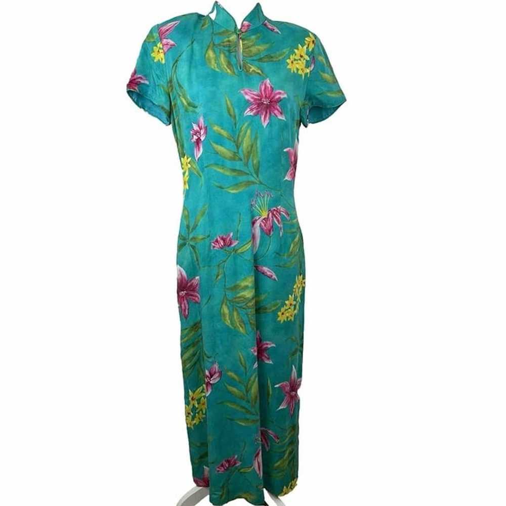 Vtg David Warren New York Floral Hawaiian Dress W… - image 2