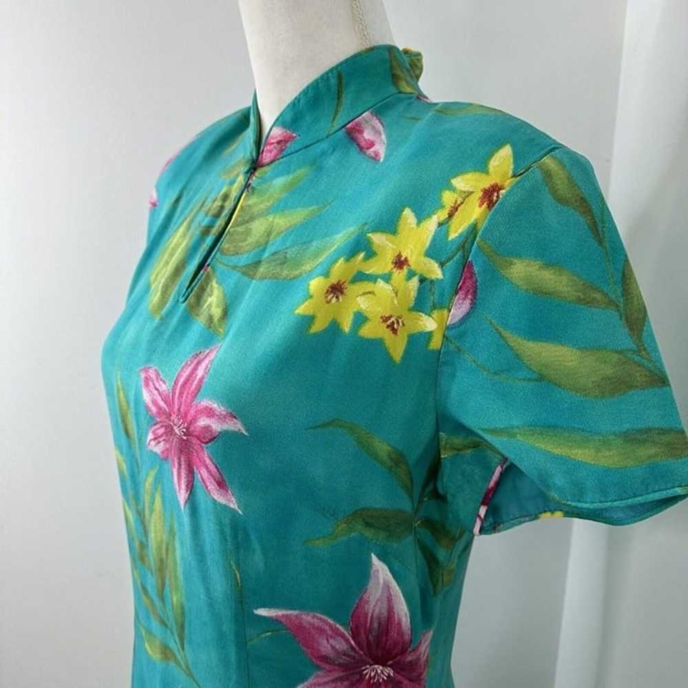 Vtg David Warren New York Floral Hawaiian Dress W… - image 3