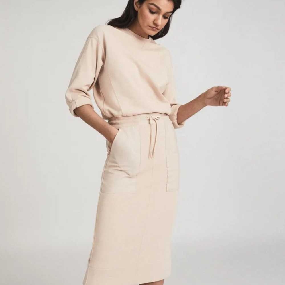 Reiss Lizabeth Loungewear Sweatshirt Midi Dress S… - image 1
