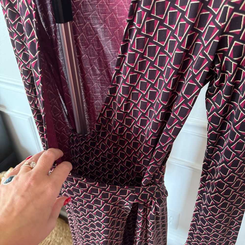 DIANE VON FURSTENBERG 100% Silk Midi Dress LongSl… - image 7