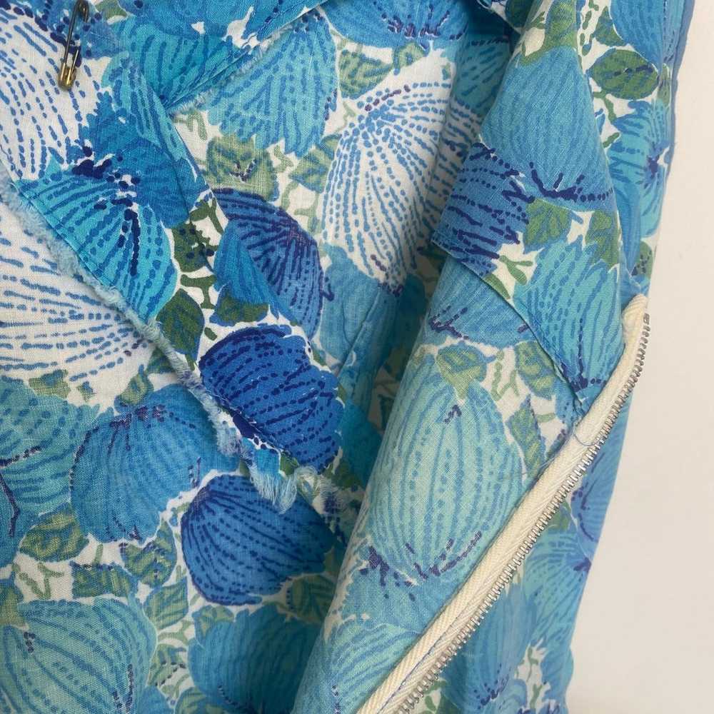 Vintage 1960s Blue Floral Summer Dress - image 5