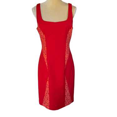 Black Halo Red Liana Lace Cocktail Dress Size 8 - image 1