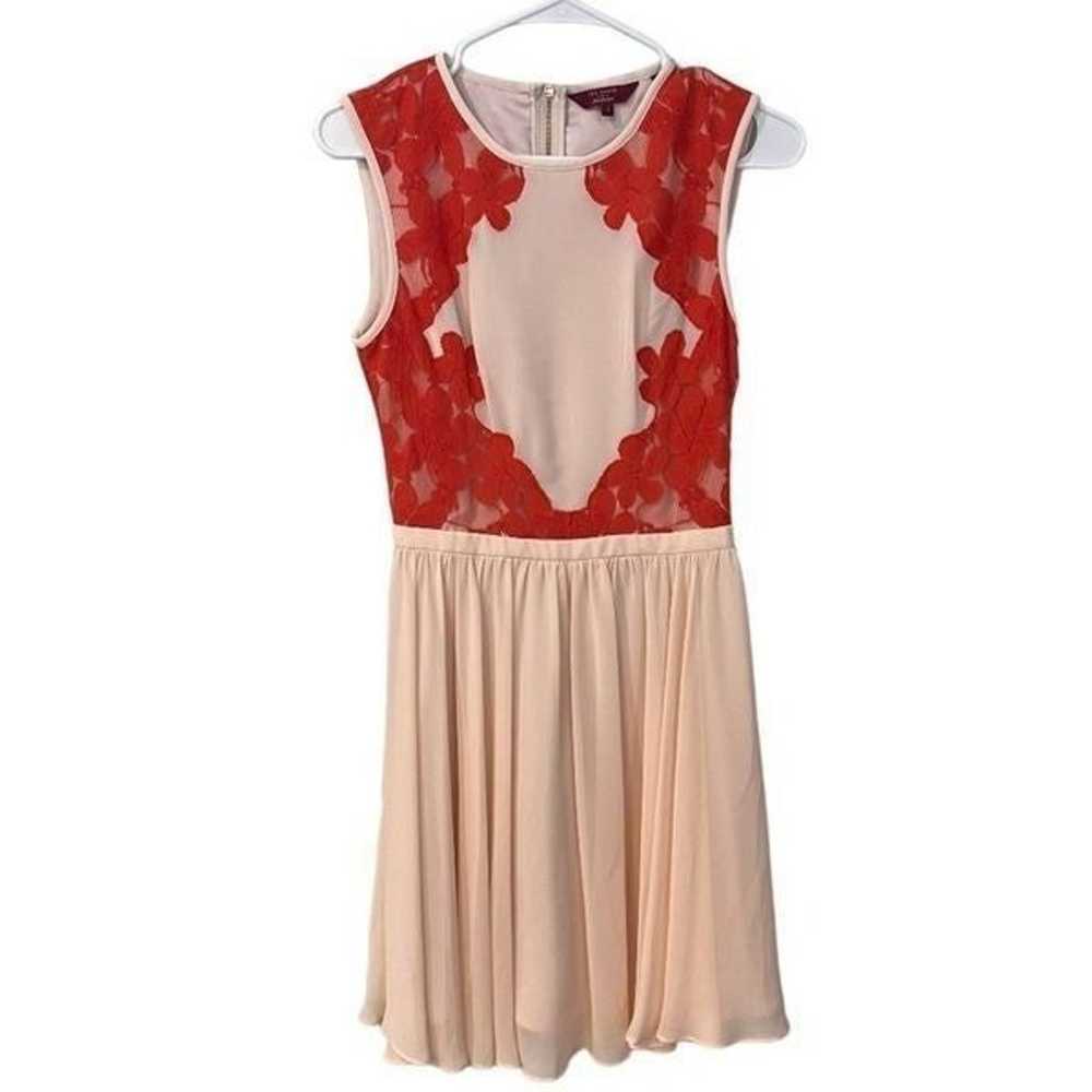Ted Baker Vember Lace Chiffon Embroidered Dress S… - image 1