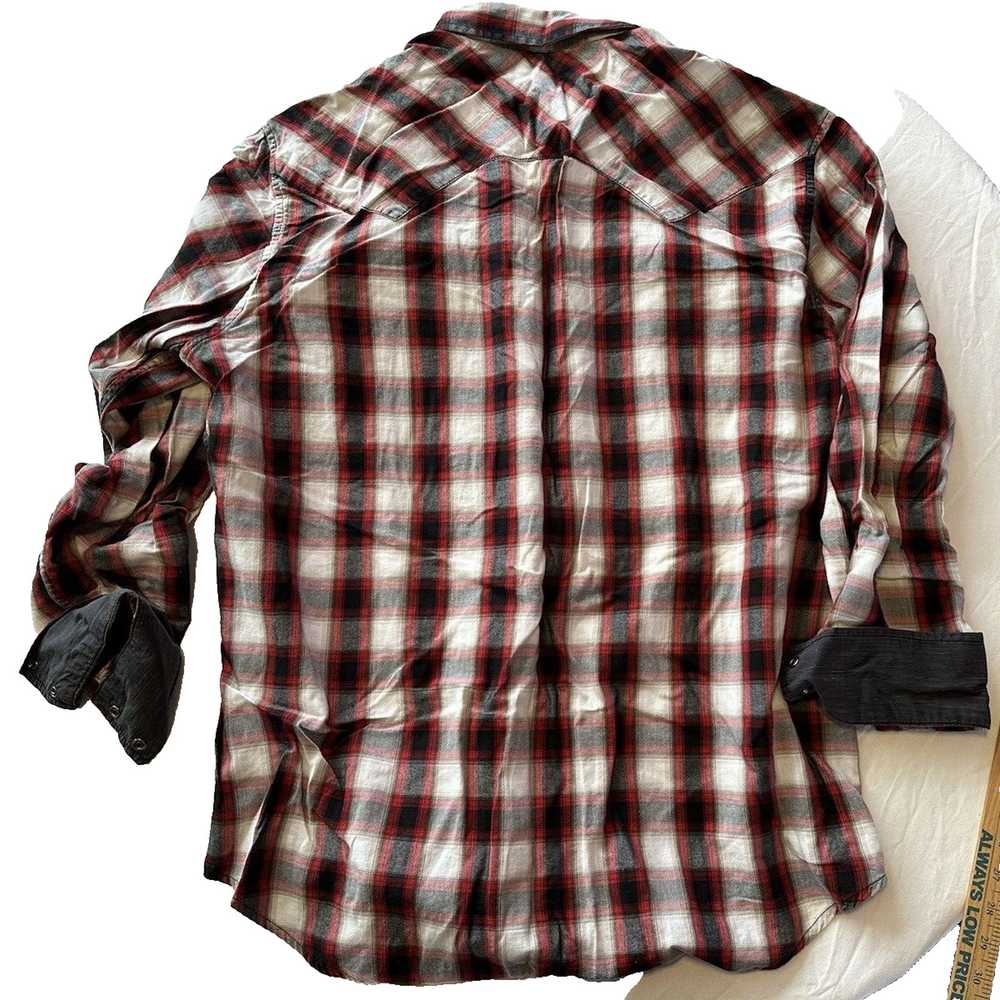 Other Rock&Roll Cowboy Plaid XL Shirt Red/Black/W… - image 2