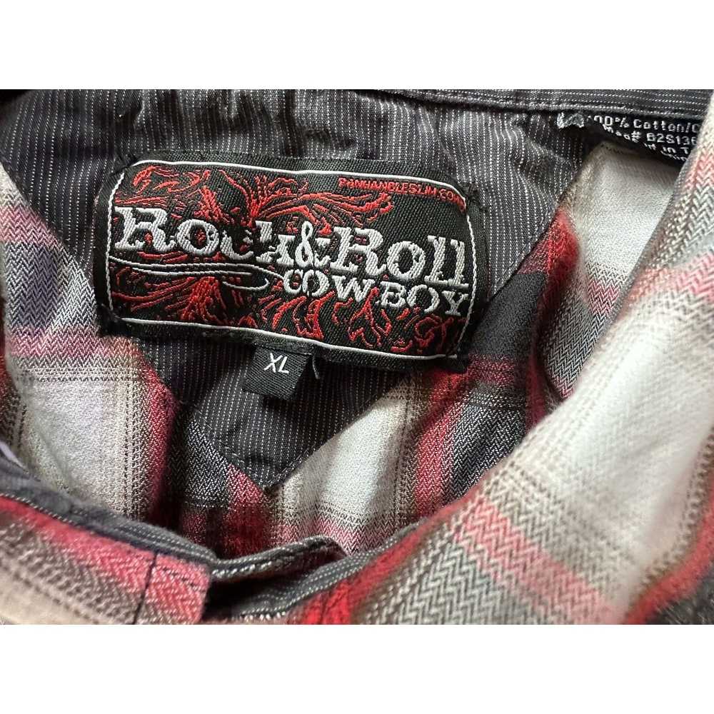 Other Rock&Roll Cowboy Plaid XL Shirt Red/Black/W… - image 4