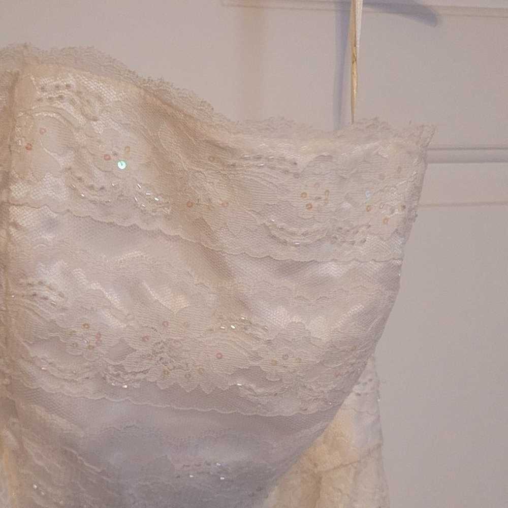 Galina Size 6 Ivory Floorlength Strapless Wedding… - image 3