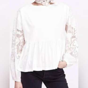 Free People Free People Cream White Embroidered P… - image 1