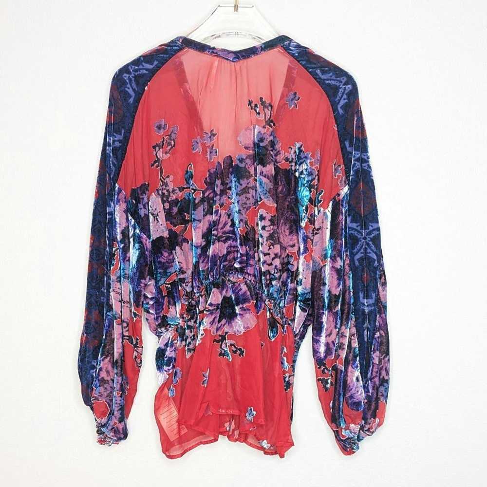 Free People Free People Red Bonnie Burnout Blouse… - image 2