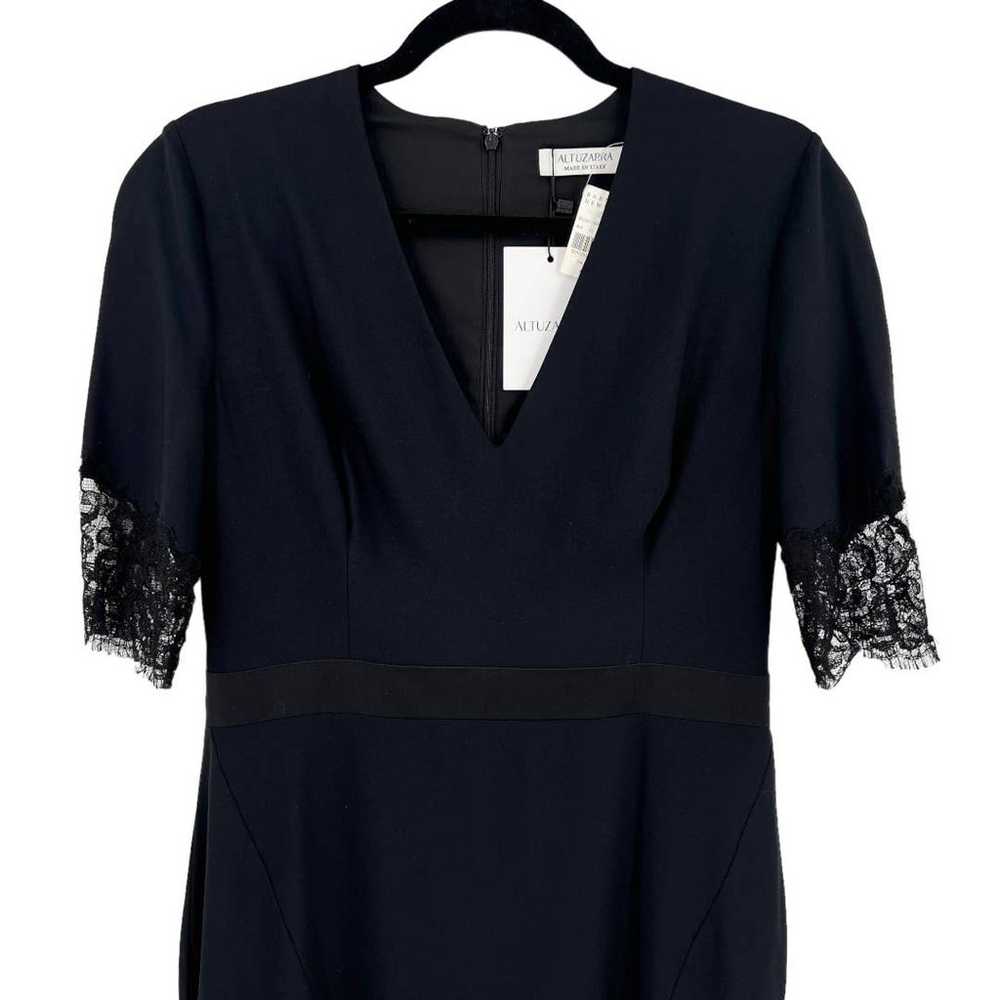 Altuzarra Womens Black V-Neck Dress Virgin-Wool L… - image 2