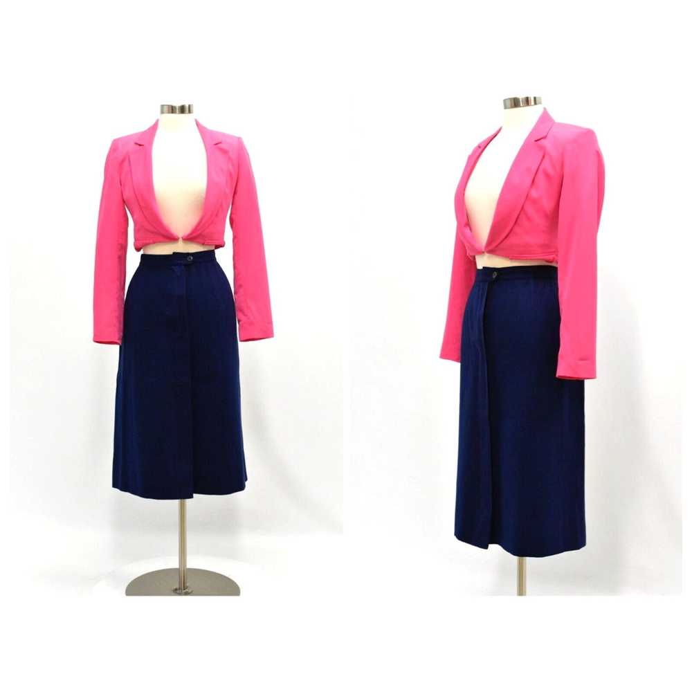 Pendleton 70s Vintage Navy Blue Wool Skirt Pendle… - image 1
