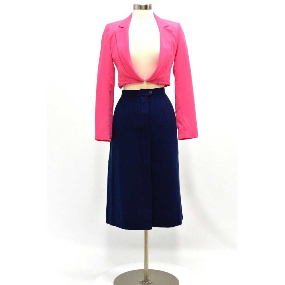 Pendleton 70s Vintage Navy Blue Wool Skirt Pendle… - image 2