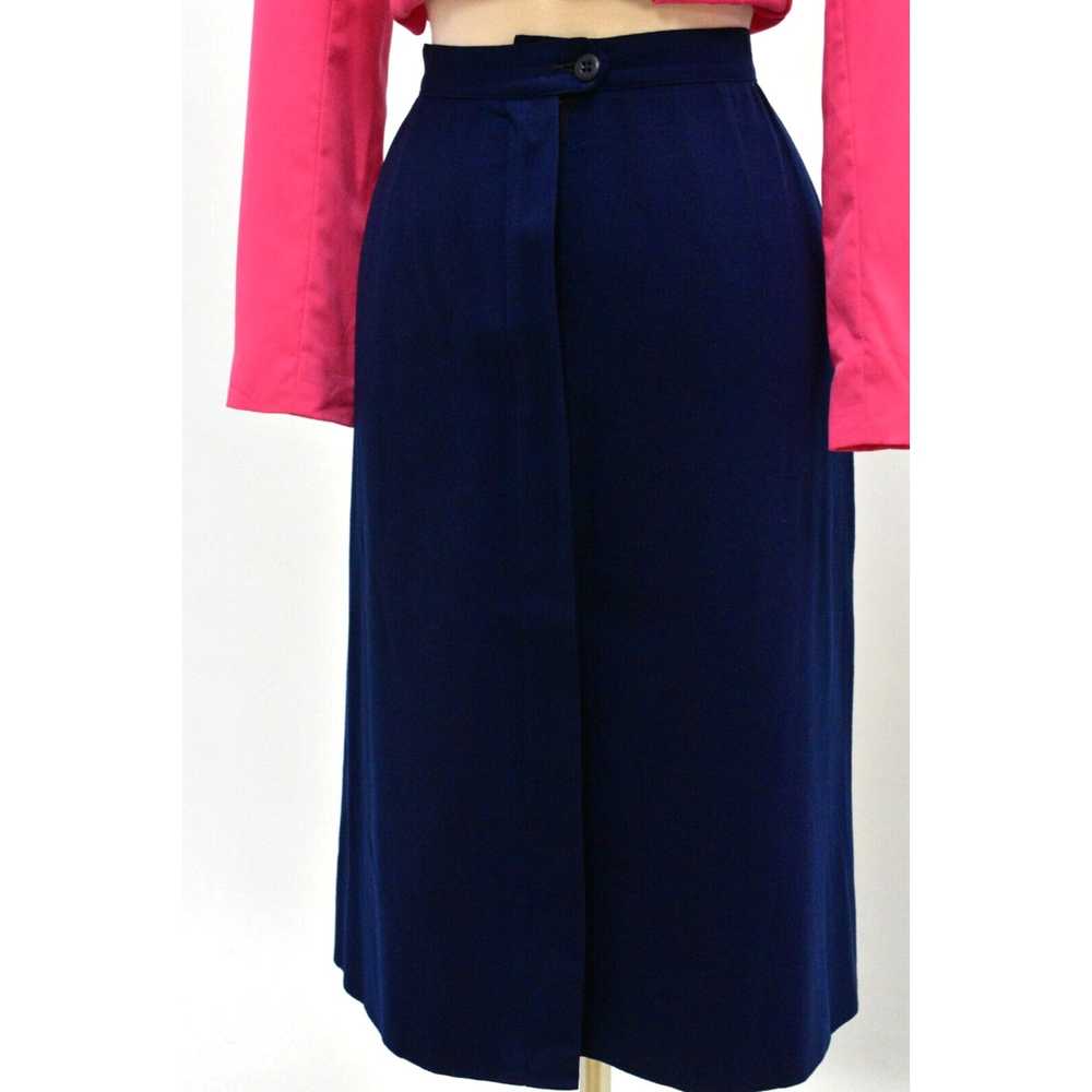 Pendleton 70s Vintage Navy Blue Wool Skirt Pendle… - image 3