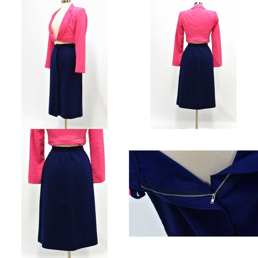 Pendleton 70s Vintage Navy Blue Wool Skirt Pendle… - image 4