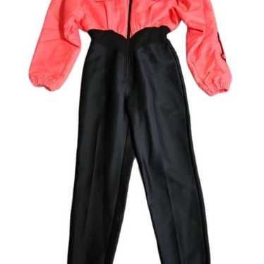 NILS Vintage Red/ Black One Piece Stirrup Stretch Pants Snow Ski Suit  Stirrups 8