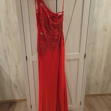 Red Sparkly Prom Dress with slit - image 1