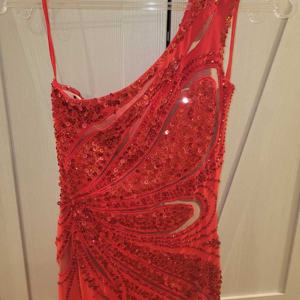 Red Sparkly Prom Dress with slit - image 3