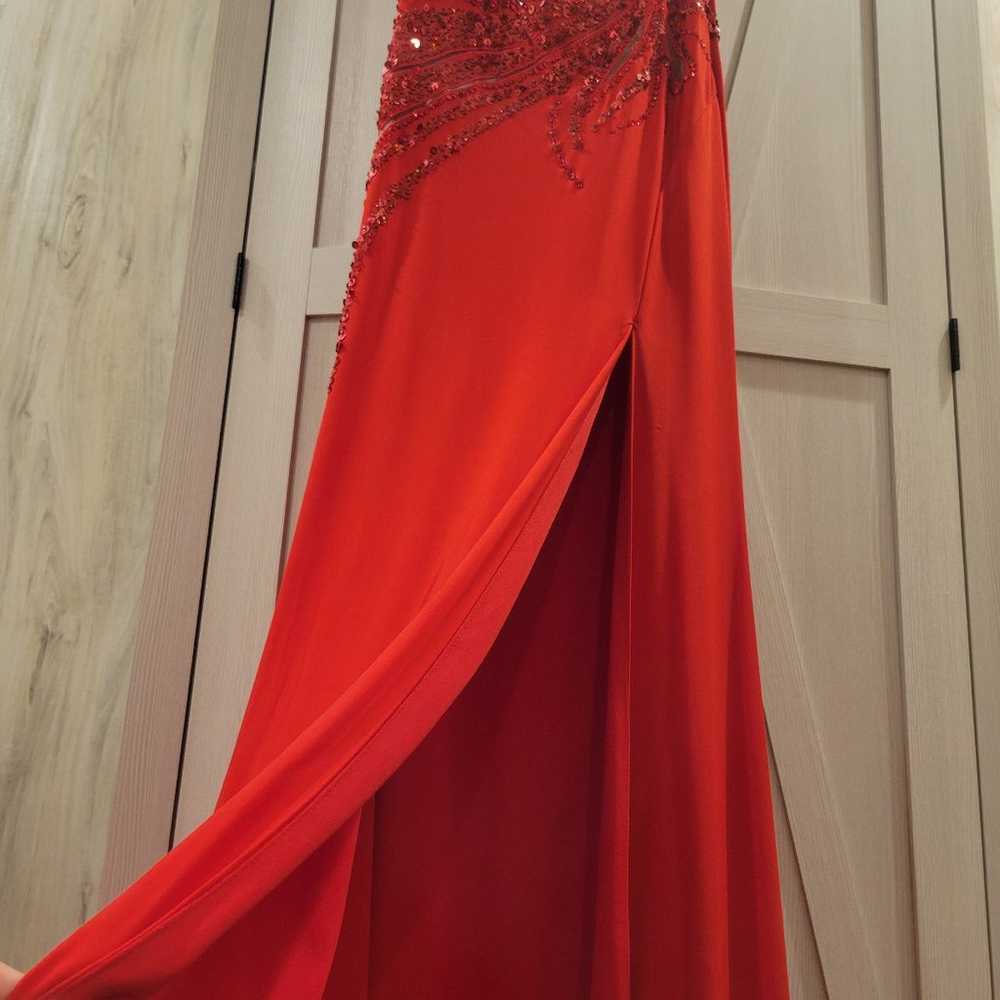 Red Sparkly Prom Dress with slit - image 4