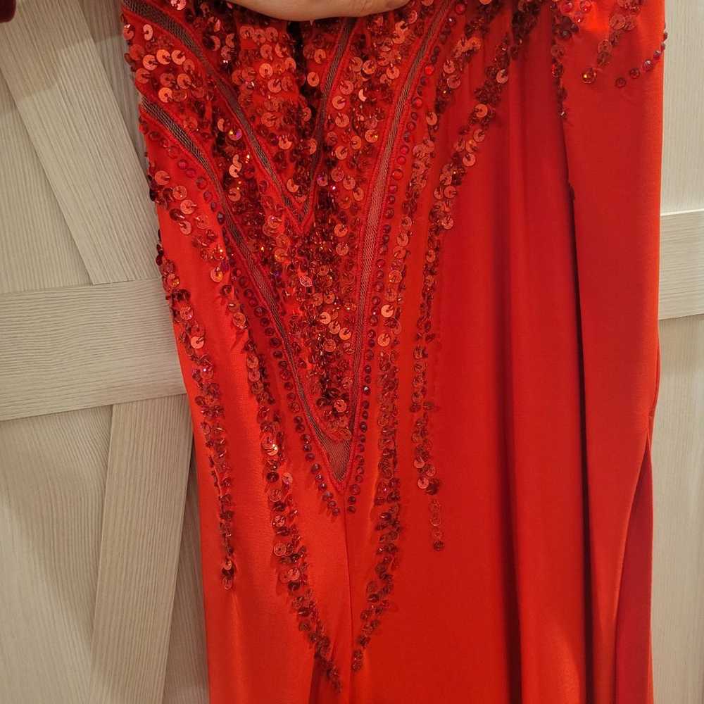 Red Sparkly Prom Dress with slit - image 6
