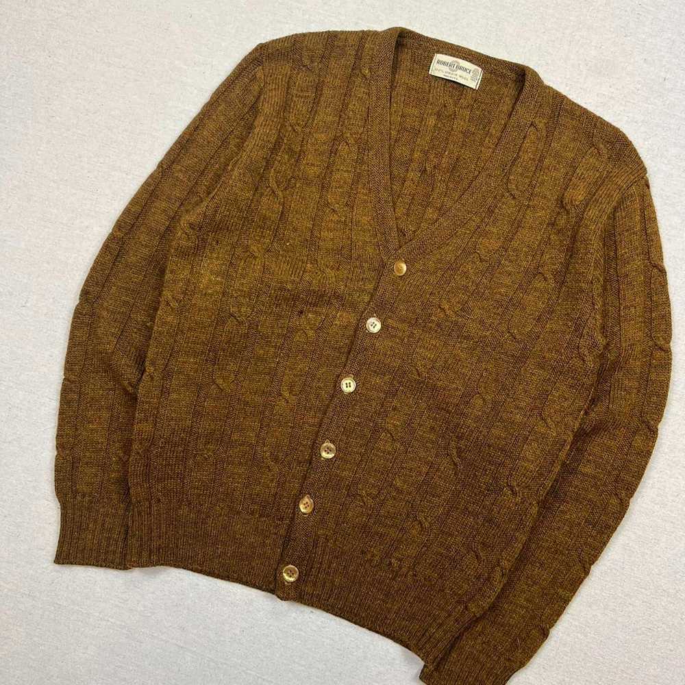 Robert Bruce Vintage 60's mocha brown cardigan - image 2