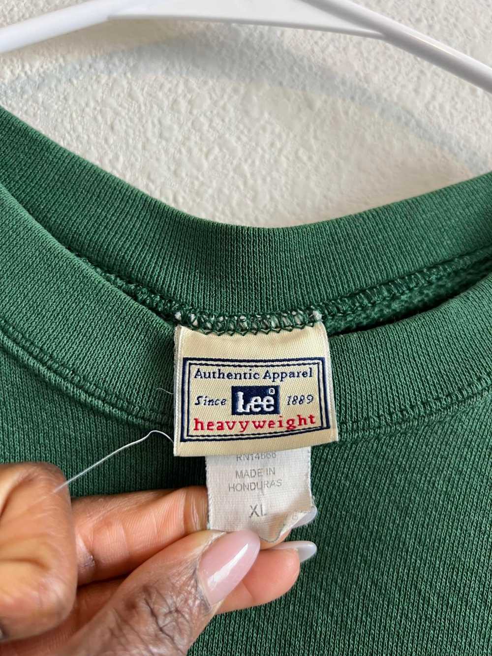 Designer Vintage Green Lee Heavyweight Pullover S… - image 7