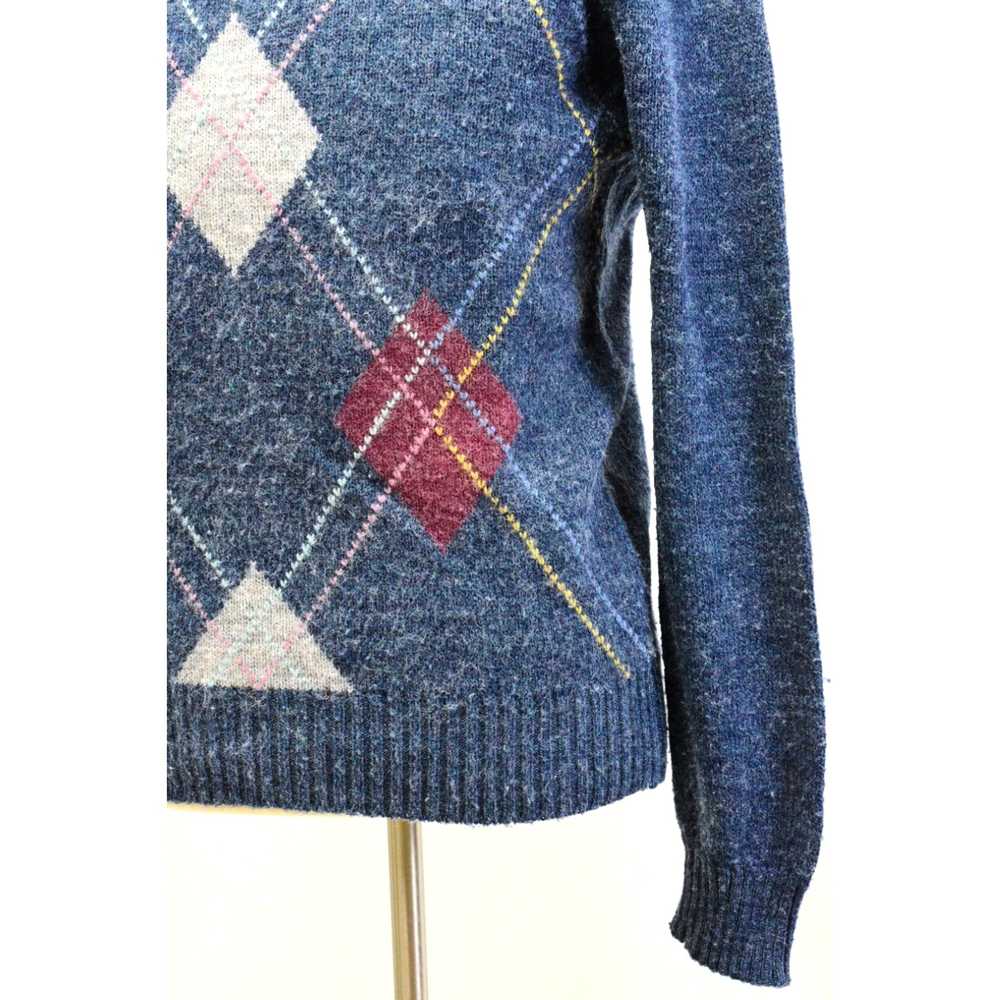 Vintage 90s Vintage Argyle Print Sweater Mens S C… - image 3