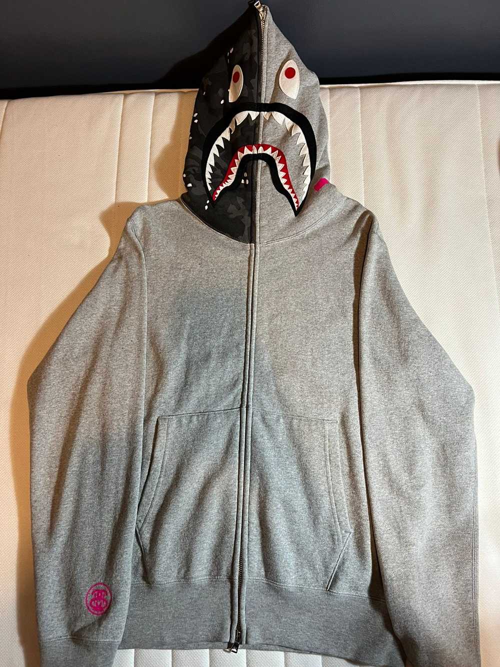 Bape × Stussy Bape x Stussy Shark Full Zip Hoodie - image 1