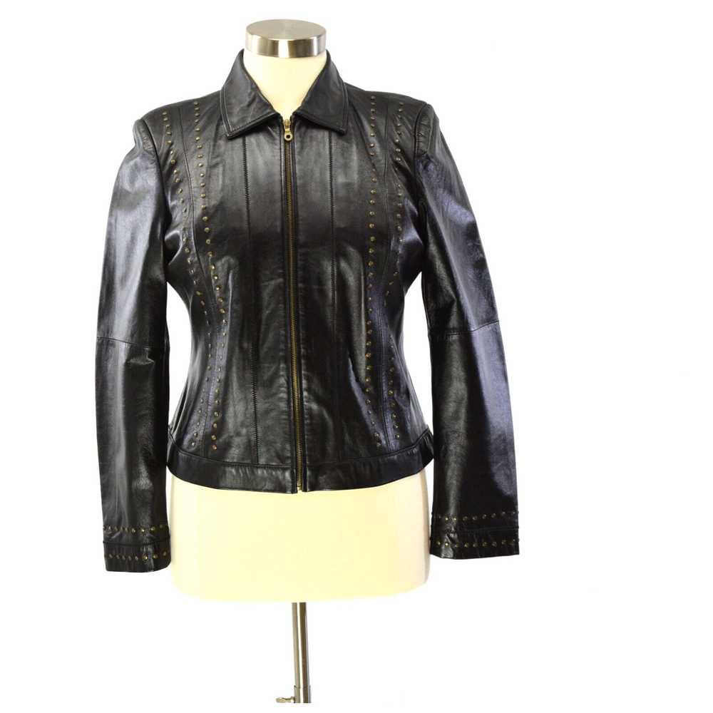 Vintage John Paul Richards Studded Leather Jacket… - image 2