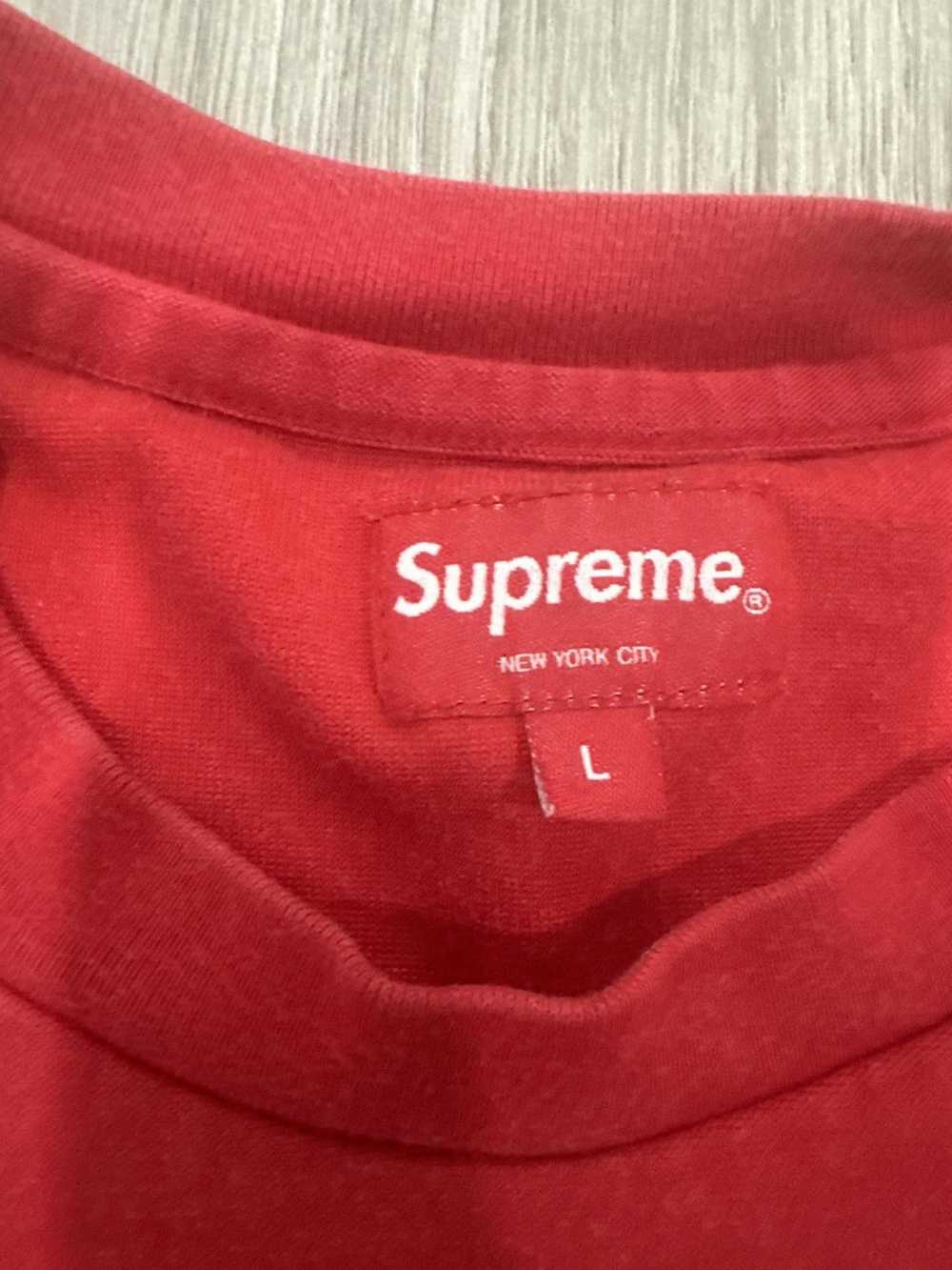 Supreme red supreme tee fuzzy letters (small grea… - image 7
