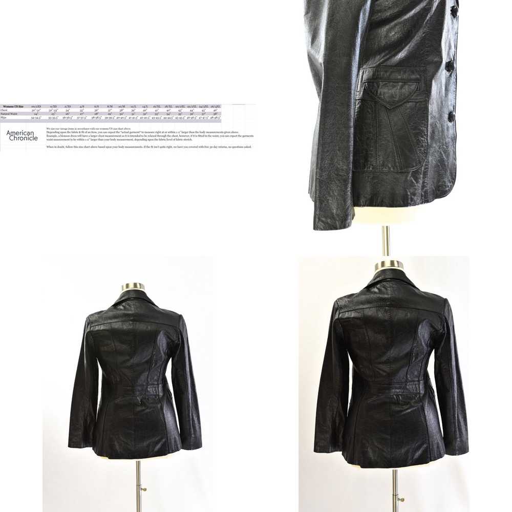Nique 90s Vintage Black Leather Western Blazer Ja… - image 3