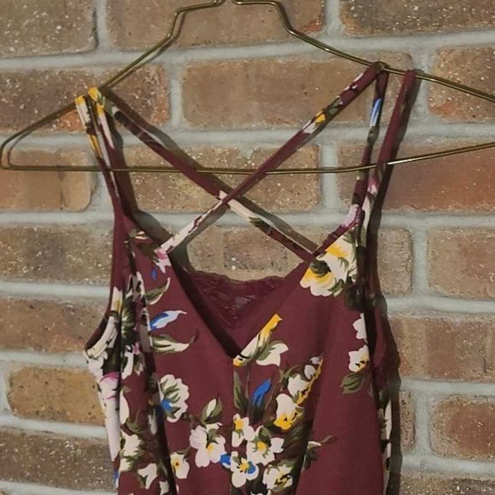 Other Xhiliration Maroon Pink Blue Flower Romper - image 5