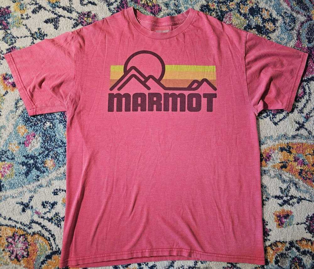 Marmot Marmot Mens L Graphic Red Crew Neck T-Shir… - image 1