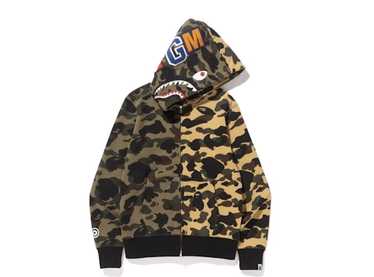 Bape 1st Camo Shark Half Full Zip Hoodie - image 1