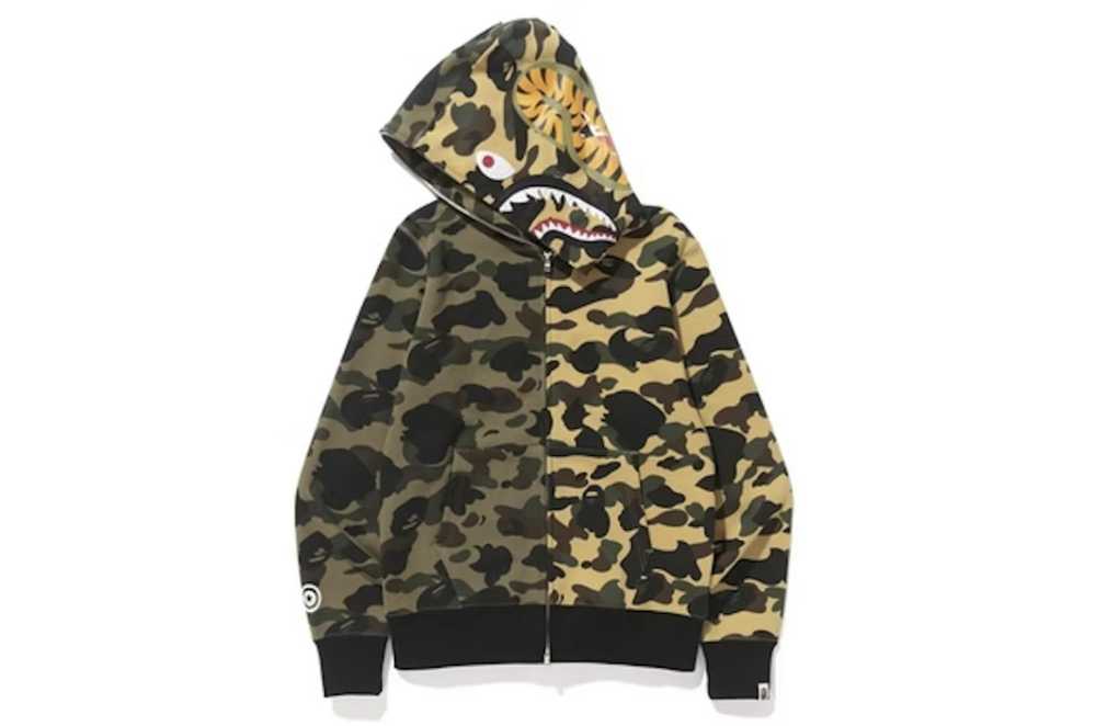 Bape 1st Camo Shark Half Full Zip Hoodie - image 2