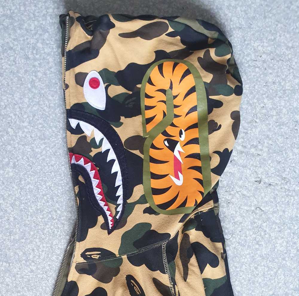 Bape 1st Camo Shark Half Full Zip Hoodie - image 8