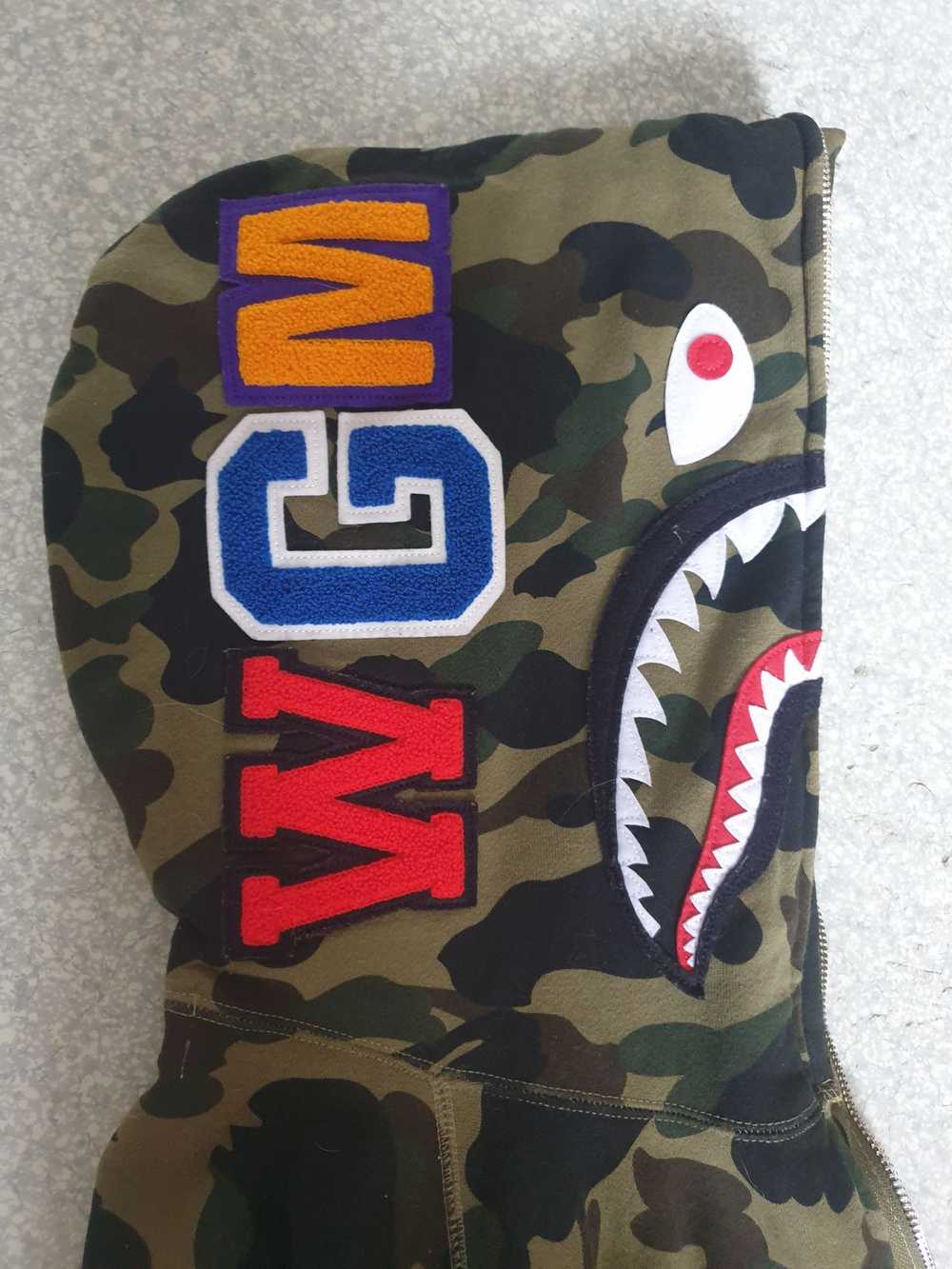 Bape 1st Camo Shark Half Full Zip Hoodie - image 9