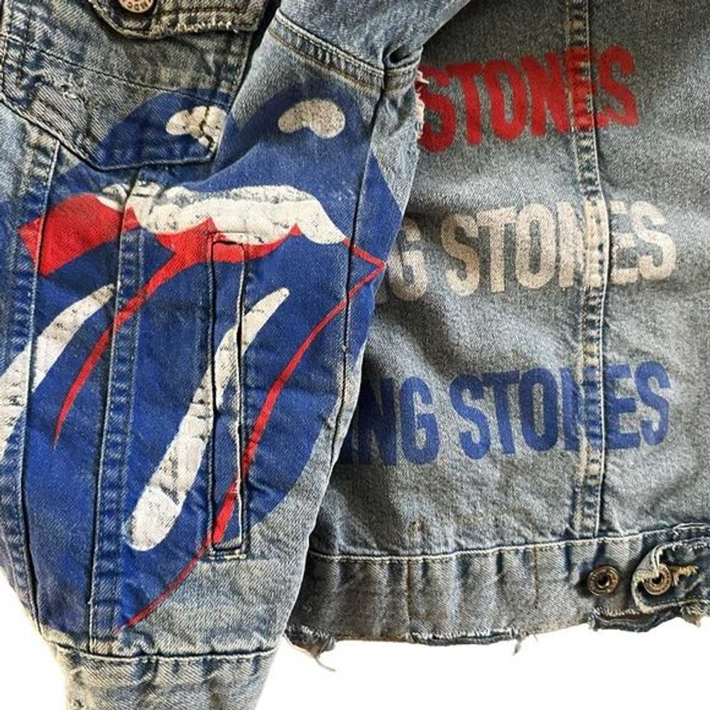 Zara Rolling Stone Denim Distressed Jacket by 197… - image 4