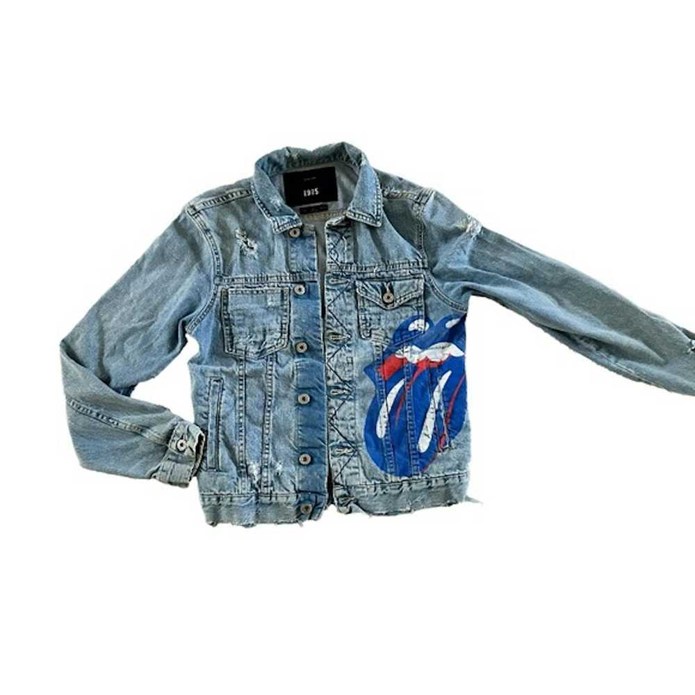 Zara Rolling Stone Denim Distressed Jacket by 197… - image 7