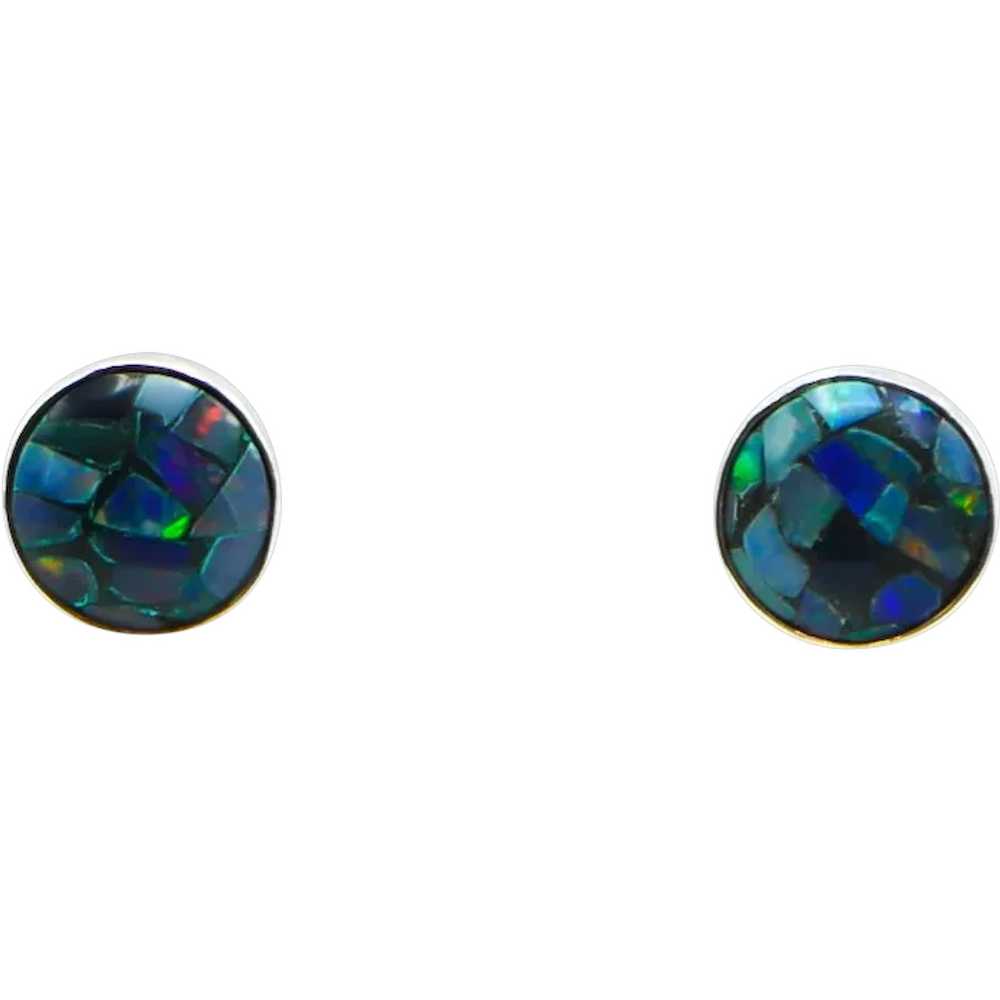 Opal Stud Earrings in Sterling Silver - image 1