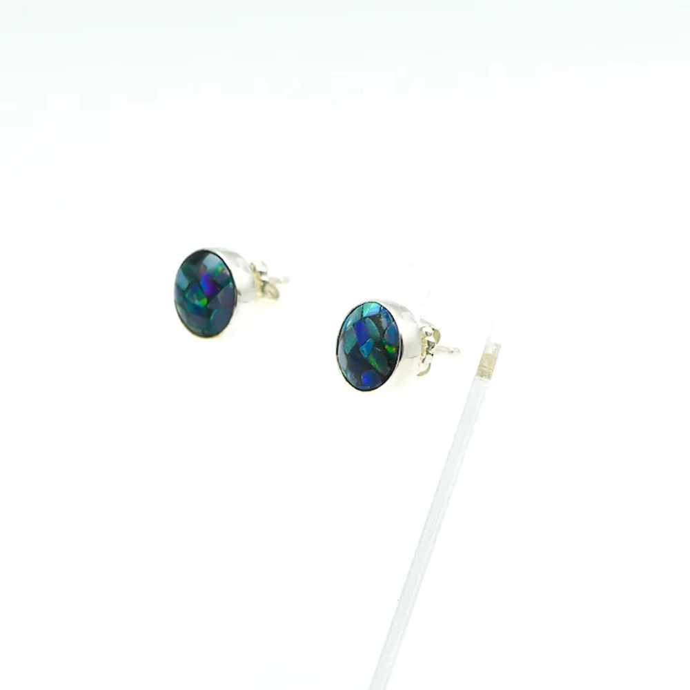 Opal Stud Earrings in Sterling Silver - image 2