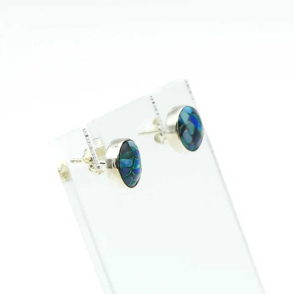 Opal Stud Earrings in Sterling Silver - image 3