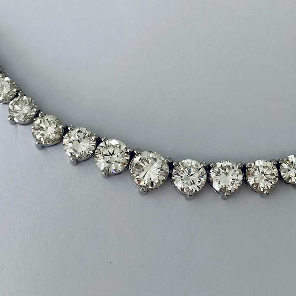 19.10Ctw Diamond Graduated Necklace 18K White Gold - image 4