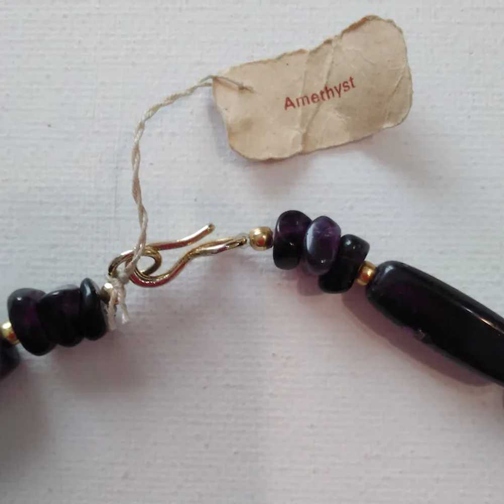 Chunky Amethyst Necklace - Dark Purple Beads - Vi… - image 10