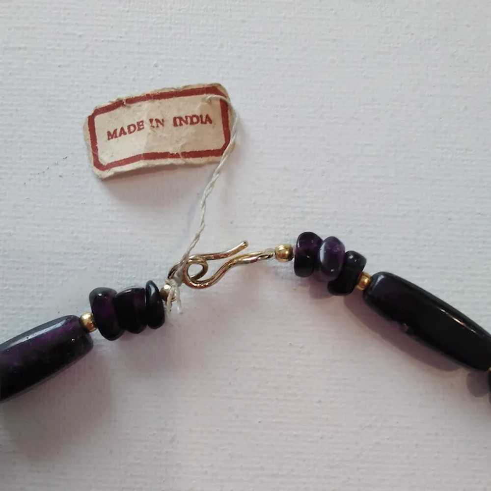 Chunky Amethyst Necklace - Dark Purple Beads - Vi… - image 5