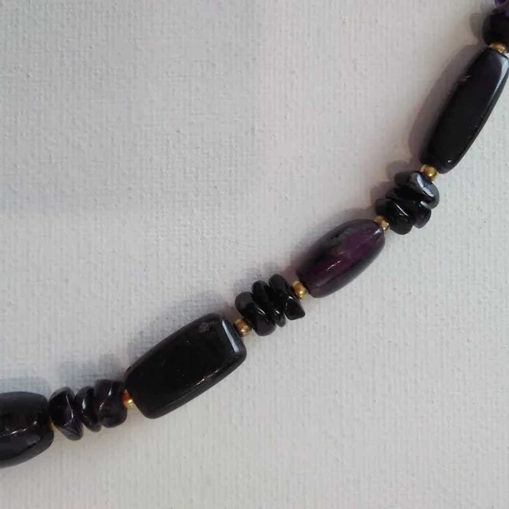 Chunky Amethyst Necklace - Dark Purple Beads - Vi… - image 6