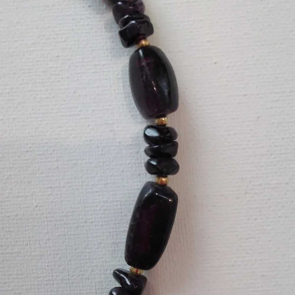 Chunky Amethyst Necklace - Dark Purple Beads - Vi… - image 8