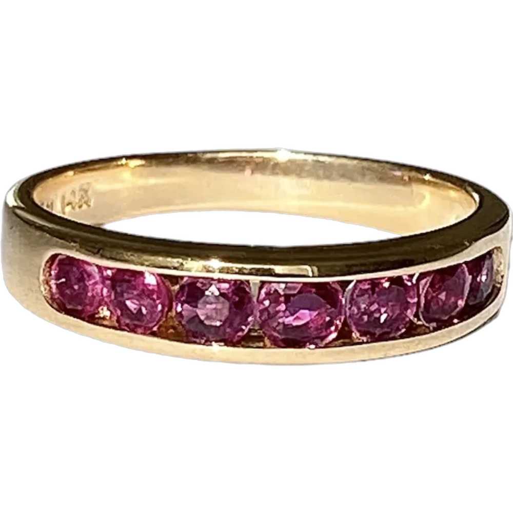 0.70 Ruby Ring Channel Setting 14K Yellow Gold  2… - image 1