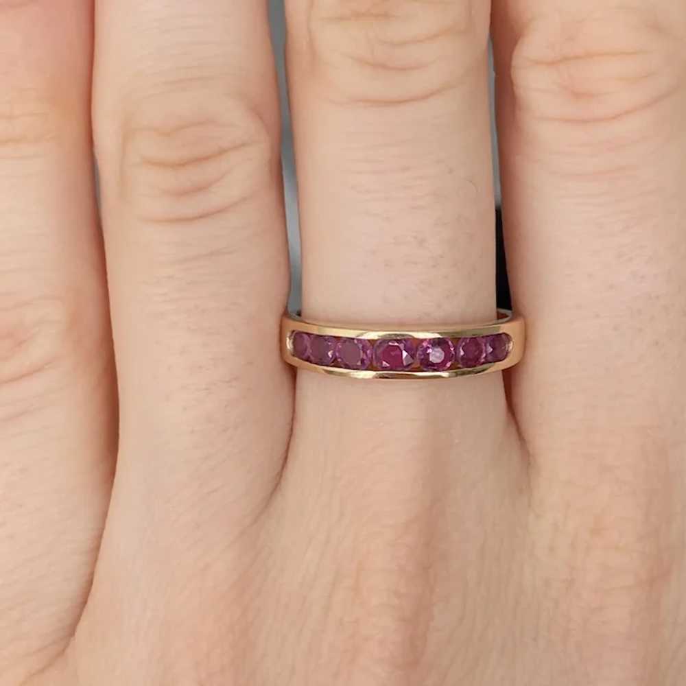 0.70 Ruby Ring Channel Setting 14K Yellow Gold  2… - image 2