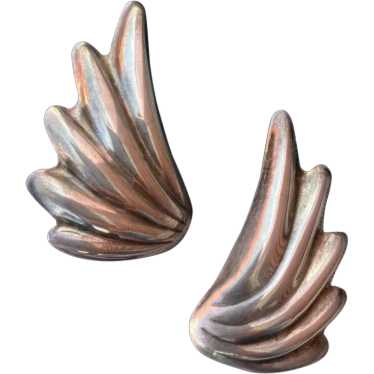 1980s Silver Statement Earrings Taxco Modernist W… - image 1